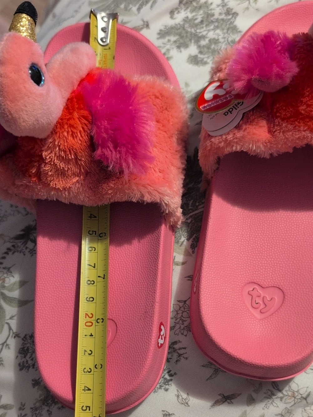TY Beanie Flamingo Sandal Slide Shoes Size 5/7 - Picture 7 of 8